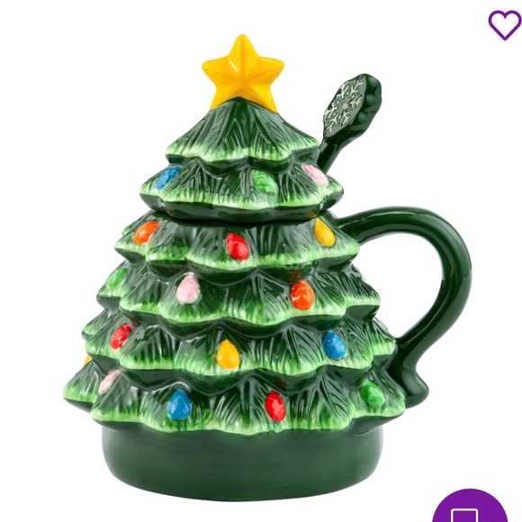Mr. Christmas 16oz Lidded Nostalgic Christmas Tree Mug with Spoon NIB - Picture 6 of 16
